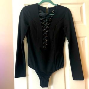 Lace down body suit